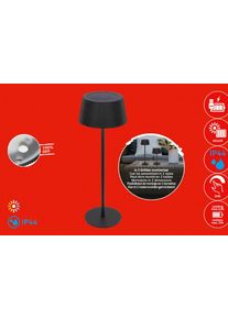 LED Au&szlig;en-Tischleuchte BRILONER LEUCHTEN "ALIA", schwarz (matt, schwarz), H:3cm &Oslash;:9cm, Leuchten, LED Au&szlig;en-Tischleuchte, 12x34 cm, Indoor/Outdoor, Balkon, Terrasse, Wohnzimmer
