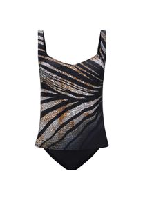 Tankini WITT "Tankini Tankini mit einfarbiger Hose", Damen, Gr. 38, Cup B, schwarz (schwarz, braun, bedruckt), Modisch, Bikini-Sets Tankini