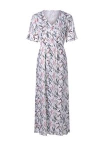 Maxikleid WITT "Druck-Kleid Druckkleid aus reiner Viskose", Damen, Gr. 44, N-Gr, ecru, marine, bedruckt, Modisch, V-Ausschnitt, Kleider Maxikleid