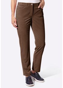 5-Pocket-Hose WITT "Cord-Hose Cordhose in 5-Pocket-Form", Damen, Gr. 21, Kurzgr&ouml;&szlig;en, braun, Cord, , Sportlich, schmal, Hosen 5-Pocket-Hose