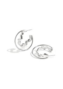 Adelia&acute;s Paar Ohrh&auml;nger ADELIA&acute;S "Ohrringe Creolen mit Herzdesign aus Edelstahl", silber (silberfarben), Ohrringe, Damen, Einheitsgr&ouml;&szlig;e, Edelstahl, Paar Ohrh&auml;nger, Das doppelte Kreisdesign mit Herzen pr&auml;gt diesen trendigen Modeschmuck