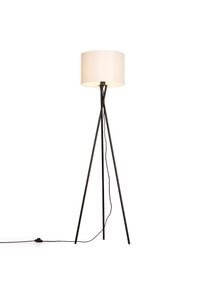 OTTO HOME Stehlampe "Avveline - Textilschirm Stehleuchte", schwarz, wei&szlig;, 1, &Oslash; 36cm H: 153cm, 1 Stk., Feines Baumwollgewebe, Leuchten, standfestes Stativ, H: 153 cm, Stoffschirm &Oslash; 36 x 25 cm, Fassung E27, Stehlampe