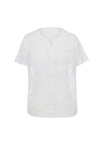 Klassische Bluse SIEH AN "Kurzarm-Bluse Kurzarm-Bluse mit Brusttaschen", Damen, Gr. 5, wei&szlig;, Ausbrenner, , Basic, Rundhals, Blusen Klassische Bluse