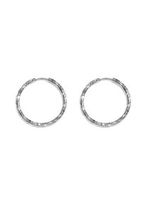 Adelia&acute;s Paar Creolen ADELIA&acute;S "Ohrringe Creolen aus Edelstahl &Oslash; 25 mm", silber (silberfarben), Ohrringe, Damen, Einheitsgr&ouml;&szlig;e, Edelstahl, Paar Creolen, Modeschmuck aus Edelstahl mit strukturierter Oberfl&auml;che