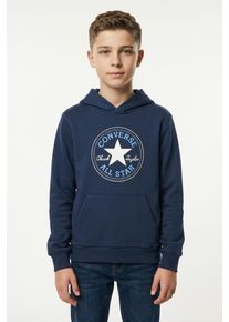 Kapuzensweatshirt Converse "CNVB CTP HOODIE", Jungen, Gr. L, blau (Converse navy), Obermaterial: 60% Baumwolle, 40% Polyester, Sweatshirts Kapuzensweatshirt, aus weichem French Terry, mit gerippten B&uuml;ndchen und Saum