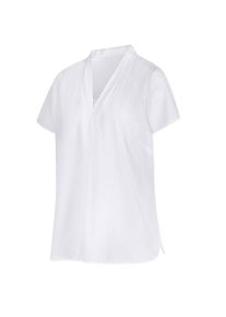 Klassische Bluse SIEH AN "Tunika Tunika mit Kellerfalte am V-Ausschnitt", Damen, Gr. 54, wei&szlig;, Crepe, , Modisch, V-Ausschnitt, Blusen Klassische Bluse