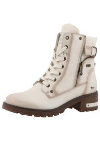 Winterstiefelette Mustang Shoes "Haukea", Damen, Gr. 37, Warmfutter, wei&szlig; (sanftes wei&szlig;), Lederimitat, used, Schuhe Winterstiefelette, Winterstiefelette, Boots mit Innenrei&szlig;veschluss