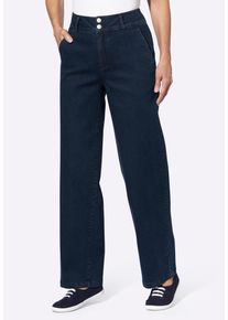 Bequeme Jeans SIEH AN "Jeans Jeans mit weitem Bein", Damen, Gr. 54, Normalgr&ouml;&szlig;en, blau (dunkelblau), Denim/Jeans, , Sportlich, weit, Jeans Bequeme Jeans