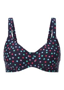 B&uuml;gel-Bikini SIEH AN "Bikini-Oberteil Bikini-Oberteil", Damen, Gr. 52, Cup D, marine, pink, bedruckt, Modisch, Bikini-Sets B&uuml;gel-Bikini