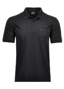 Poloshirt Ragman, Herren, Gr. M, schwarz, Piqu&eacute;, 61% Baumwolle, 39% Polyester, regular fit, ohne Ausschnitt, Shirts Poloshirt