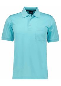 Poloshirt Ragman, Herren, Gr. M, blau (lagune), Piqu&eacute;, 61% Baumwolle, 39% Polyester, regular fit, ohne Ausschnitt, Shirts Poloshirt