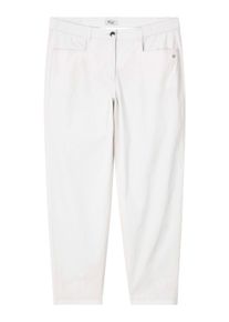 Chinohose sheego "Hose lang Chinohose mit Ziertaschen hinten", Damen, Gr. 52, Normalgr&ouml;&szlig;en, ecru, Modisch, Hosen Chinohose
