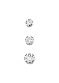 Schmuckset Smart Jewel "Schmuckset Single Ohrstecker 3-er Set mit Zirkonia, Silber 925", silber, Schmuck_Sets, Damen, Silber 925 (Sterlingsilber), Schmuckset