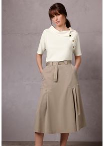 CR&Eacute;ATION L Jerseyrock CREATION L "Lyocell-Polyester-Rock A-Linien-Rock inklusive G&uuml;rtel", Damen, Gr. 42, beige, Web, Stoff, , Modisch, R&ouml;cke Jerseyrock