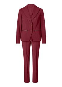 Business-Kost&uuml;m Heine "Hosenanzug Hosenanzug im Athleisure-Look", Damen, Gr. 46, rot (dunkelrot), Modisch, Kost&uuml;me Business-Kost&uuml;m