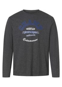 T-Shirt WITT "Langarm-Shirt Langarmshirt", Herren, Gr. 48/50, grau (graphit, bedruckt), Basic, Rundhals, Shirts T-Shirt
