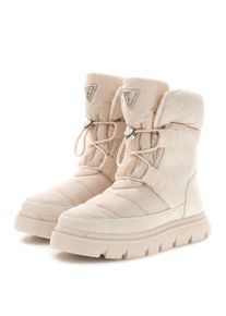 Schn&uuml;rboots Guess "MABRY", Damen, Gr. 36, Textil, beige (creme), Lederimitat, Textil, Schuhe Schn&uuml;rboots, Winterboots mit Schnellverschluss und Gummizug