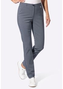 Stoffhose WITT "Bengalinhose Bengalinhose", Damen, Gr. 24, Kurzgr&ouml;&szlig;en, blau (marine, rauchblau, gemustert), Sportlich, schmal, Hosen Stoffhose