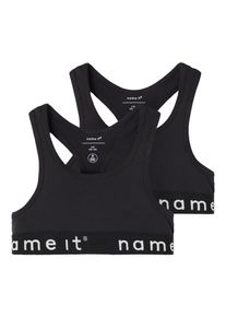 Bustier name it "NKFSHORT TOP 2P NOOS", M&auml;dchen, Gr. 116, N-Gr, 2 tlg., schwarz, Jersey, Obermaterial: 95% Baumwolle, 5% Elasthan, unifarben, eng, BHs Bustier, unifarben, casual, k&ouml;rpernah, Baumwolle