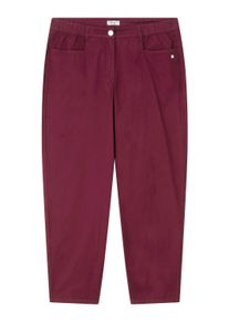 Chinohose sheego "Hose lang Chinohose mit Ziertaschen hinten", Damen, Gr. 52, Normalgr&ouml;&szlig;en, bordeaux, Modisch, Hosen Chinohose