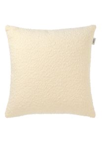 Dekokissen "Bay", wei&szlig; (sanftes wei&szlig;, wollwei&szlig;, unifarben), B:43cm L:43cm, Obermaterial: 85% Polyester, 15% Polyacryl, SCH&Ouml;NER WOHNEN-KOLLEKTION, Dekokissen_Sitzkissen_Kissenh&uuml;llen, Dekokissen, mit Boucl&eacute;-Effekt
