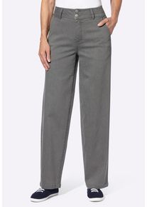 Bequeme Jeans SIEH AN "Jeans Jeans mit weitem Bein", Damen, Gr. 56, Normalgr&ouml;&szlig;en, grau (stone, grau, denim), Denim/Jeans, , Sportlich, weit, Jeans Bequeme Jeans