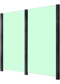 Zaun STAKET PRO, grau (anthrazit), Pfosten: 3 Stk., Aluminium, Glas, Zaunelemente, Zaun, Glaszaun, Gesamtl&auml;nge: 2,212 m, 3 Pfosten
