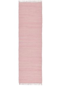 Teppich THEKO "Happy Cotton Fleckerl, handgewebt" Gr. 12, rosa (ros&eacute;), B:70cm H:5mm L:250cm, Baumwolle, Teppiche, Teppich, Flachgewebe, reine Baumwolle, meliert, mit Fransen, auch als L&auml;ufer
