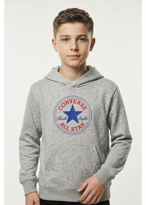 Kapuzensweatshirt Converse "CNVB CTP HOODIE", Jungen, Gr. L, grau (light gray heather), Obermaterial: 60% Baumwolle, 40% Polyester, Sweatshirts Kapuzensweatshirt, aus weichem French Terry, mit gerippten B&uuml;ndchen und Saum