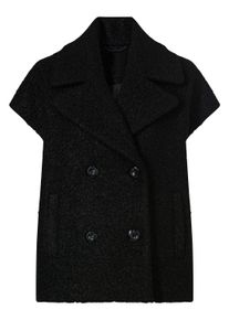 Jerseyweste Heine "Weste Weste", Damen, Gr. 36, schwarz, Web, Stoff, , Modisch, gerade, V-Ausschnitt, Westen Jerseyweste
