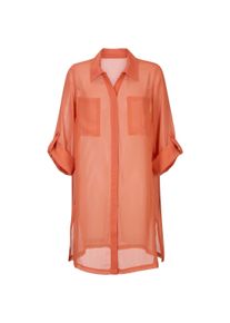 Strandkleid WITT "Strandbluse Strandbluse mit krempelbaren 3/4-&Auml;rmeln", Damen, Gr. 48/50, Normalgr&ouml;&szlig;en, orange (papaya), Modisch, Kleider Strandkleid