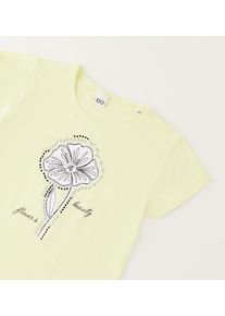 T-Shirt IDO "BABY GIRL SUMMER T-SHIRT", M&auml;dchen, Gr. 6A, gelb (light gelb), 95% Baumwolle, 5% Elasthan, Shirts T-Shirt