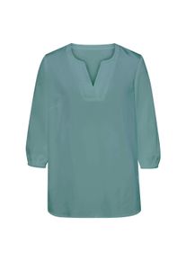 Schlupfbluse SIEH AN "Schlupfbluse Schlupfbluse mit Biesenverzierung", Damen, Gr. 46, gr&uuml;n (jade), Web, Stoff, , Basic, Rundhals, Blusen Schlupfbluse
