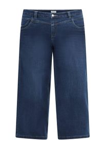 5-Pocket-Jeans sheego "Jeans Jeans mit weitem Bein und High-Waist-Bund", Damen, Gr. 44, Normalgr&ouml;&szlig;en, blau (blau, stone, washed), Denim/Jeans, , Modisch, Jeans 5-Pocket-Jeans