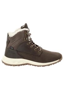 Ankleboots JACK WOLFSKIN "QUEENSTOWN CITY TEXAPORE MID W", Damen, Gr. UK5-EU38, atmungsaktiv wasserdicht w&auml;rmeisolierend, Normalschaft, braun (cold, coffee), Obermaterial: Leder. Obermaterial 2: Synthetik. Futter: Polyester, Schuhe Ankleboots