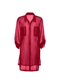 Strandkleid WITT "Strandbluse Strandbluse mit krempelbaren 3/4-&Auml;rmeln", Damen, Gr. 48/50, Normalgr&ouml;&szlig;en, rot, Modisch, Kleider Strandkleid