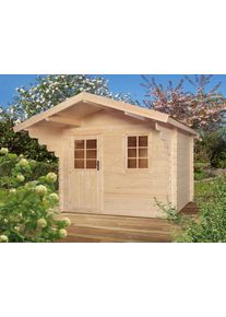 Gartenhaus KONIFERA "Kallenberg 1", beige (naturbelassen), Fu&szlig;boden im Gartenhaus, Dachschindeln, Holzwerkstoff, Gartenh&auml;user, Gartenhaus