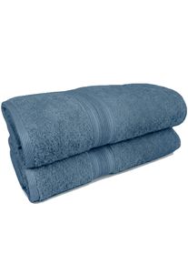 Badet&uuml;cher OTTO HOME "Finnja, 2 Premium Duscht&uuml;cher, 550 gr/m&sup2;, 70x140cm", wei&szlig; (blau), B:140cm L:70cm, Frottier, Frottier, Handt&uuml;cher, Badet&uuml;cher, 100% Baumwolle, unifarben, schwer & flauschig, 5 Jahre Garantie