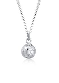 Kette mit Anh&auml;nger Elli "Halskette Anh&auml;nger Fu&szlig;ball 925 Sterling Silber" Gr. 45, silber, Halsketten, Damen, ohne Stein, Silber 925 (Sterlingsilber), Kette mit Anh&auml;nger
