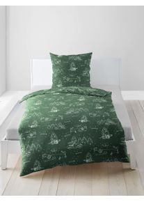 Bettw&auml;sche BIERBAUM "Biber Bettw&auml;sche 4201", gr&uuml;n (30 gr&uuml;n), B/L: 155cm x 220cm, 1 Stk., 1 Stk., Biber, B/L: 80cm x 80cm, 2, Biber, Obermaterial: 100% Baumwolle, Bettw&auml;sche, Bettw&auml;sche, 100 % Baumwolle, pflegeleicht, kuschelig weich