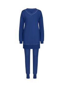 CR&Eacute;ATION L Hausanzug CREATION L "Hausanzug", Damen, Gr. 36/38, blau (royalblau), Modisch, V-Ausschnitt, Homewear-Sets Hausanzug
