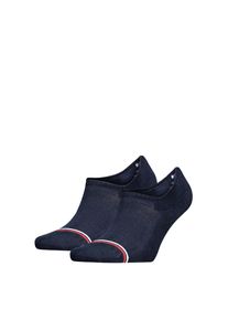 F&uuml;&szlig;linge Tommy Hilfiger "TH UNI TJ FOOTIE 2P ICONIC", Damen, Gr. 35-38, Sockengr&ouml;&szlig;e, blau (schwarz navy), Baumwollmischung, Socken F&uuml;&szlig;linge, Mit eingestricktem Flag-Label