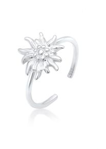 Silberring Elli "Ring Edelweiss Tracht Dirndl Wiesen 925 Sterling Silver", silber, Fingerringe, Damen, Silber 925 (Sterlingsilber), Silberring
