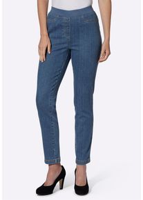 Schlupfjeans WITT "Push-up-Jeans Push-up-Jeans in weicher Qualit&auml;t", Damen, Gr. 38, Normalgr&ouml;&szlig;en, blau (blau, stone, washed), Denim/Jeans, , Modisch, schmal, Jeans Schlupfjeans
