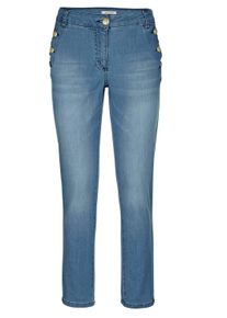 Regular-fit-Jeans Alba Moda "Jeans Jeans mit Goldknopf", Damen, Gr. 36, N + K Gr, beige (bleached), Obermaterial: 98% Baumwolle CO. 2% Elasthan EL., Modern, Jeans Regular-fit-Jeans