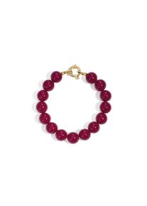Adelia&acute;s Perlenarmband ADELIA&acute;S "Armband Perlenarmband mit Frontverschluss, 20,5 cm" Gr. 20,5, rot (fuchsia), Armb&auml;nder, Damen, 2,5cm, Edelstahl, Perlenarmband, Modeschmuck mit runden Perlen und Frontverschluss