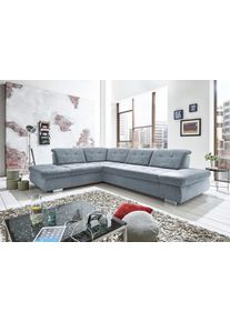 Ecksofa DIE PLANBAR "MP-IN17004 L-Form, Breite 323 cm, mit Kaltschaum-Polsterung", grau (ice), B:323cm H:84cm T:260cm, 100% Polyester, Sofas, Ecksofa, inkl. Sitztiefenverstellung, wahlweise weitere Funktionen