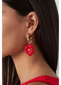 Adelia&acute;s Paar Ohrh&auml;nger ADELIA&acute;S "Ohrringe Ohrh&auml;nger mit Bl&uuml;tenanh&auml;nger aus Edelstahl", rosa (rot), Ohrringe, Damen, Einheitsgr&ouml;&szlig;e, Edelstahl, Paar Ohrh&auml;nger, Bl&uuml;tenanh&auml;nger und Gliederdetail pr&auml;gen diesen stylischen Modeschmuck