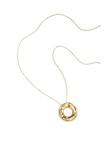 Adelia&acute;s Kette mit Anh&auml;nger ADELIA&acute;S "Lange Halskette mit strukturiertem Ringanh&auml;nger aus Edelstahl 90 cm + 5 cm" Gr. 90, gold (goldfarben), Halsketten, Damen, 90cm, Edelstahl, Kette mit Anh&auml;nger, Modischer Modeschmuck mit dem rund geformten Ringanh&auml;nger mit unregelm&auml;&szlig;iger Struktur