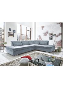 Ecksofa DIE PLANBAR "MP-IN17004 L-Form, Breite 323 cm, mit Kaltschaum-Polsterung", grau (ice), B:323cm H:84cm T:260cm, 100% Polyester, Sofas, Ecksofa, inkl. Sitztiefenverstellung, wahlweise weitere Funktionen